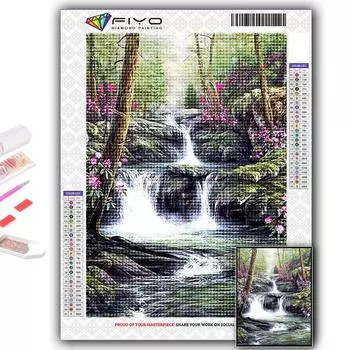 Набор для вышивки крестом DIY Алмазная вышивка Живописный водопад Алмазная картина Домашний декор Full Round 20X30CM