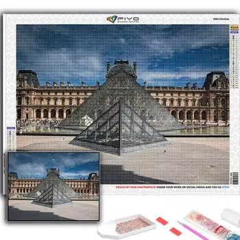 Набор для вышивки крестом DIY Алмазная вышивка Лувр Музей Алмазная живопись Домашний декор Full Round 20X30CM