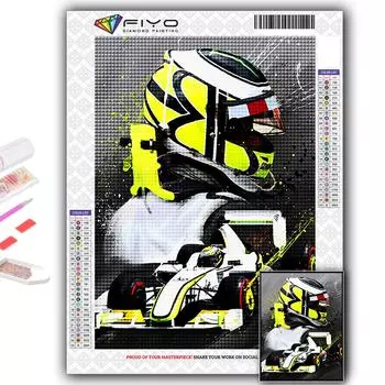Набор для вышивки крестом DIY Алмазная вышивка F1 Гонщик Алмазная картина Домашний декор Full Round 20X30CM