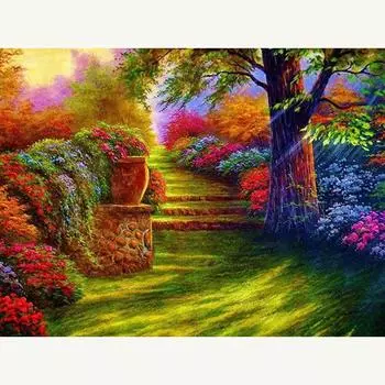Набор для вышивки крестом DIY Алмазная вышивка Садовая дорожка Алмазная картина Мозаика Домашний декор 20X30CM