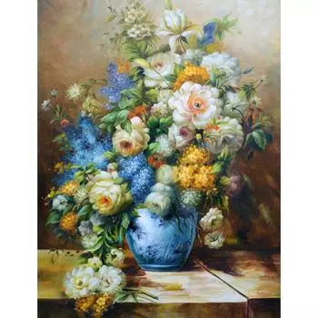 Набор для вышивки крестом DIY Алмазная вышивка Синий цветок бутылка цветок Алмазная картина Мозаика Домашний декор 20X30CM