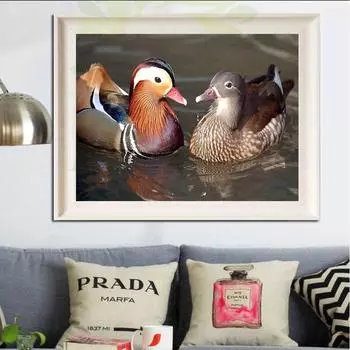Набор для вышивки крестом DIY Алмазная вышивка Утка-мандарин Полная круглая алмазная картина 20X30CM