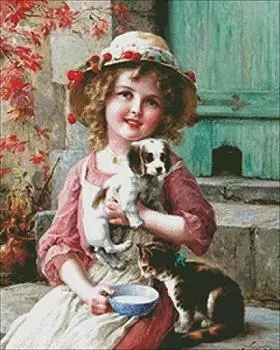 Набор для вышивки крестом New Friend, египетский хлопок 14 карат, 54x65 см, 240x300 игл, набор для вышивки крестом