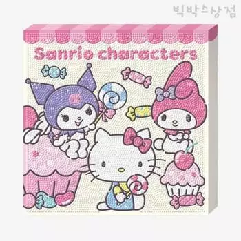 Набор для вышивки крестом «Сделай сам» от KM Ely Holdings Framed 3D Sanrio Dessert Circular Gem 25 x 25 см, популярный персонаж в Корее