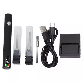 Набор для выжигания ниток, перезаряжаемый для изготовления ювелирных изделий, бисероплетения, кожевенного ремесла, шитья, ткачества чёрный