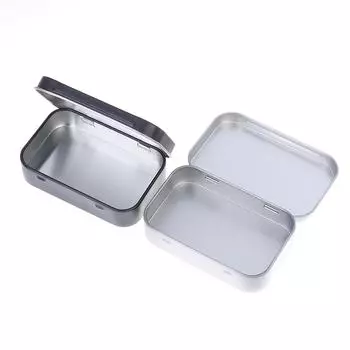 Набор для выживания, оловянный маленький пустой металлический оловянный флип-коробка для хранения, органайзер для денег, монет, конфет, ключей серебряный