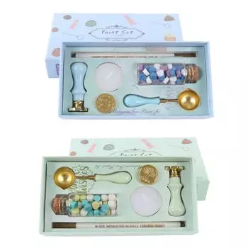 Набор для запечатывания воска, прозрачный узор, нежная восковая съемная ручка, набор для запечатывания воска своими руками для приглашения своими руками Blue