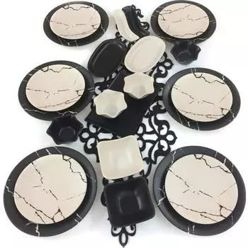 Набор для завтрака Keramika Ege, 23 предмета, мрамор на 6 персон