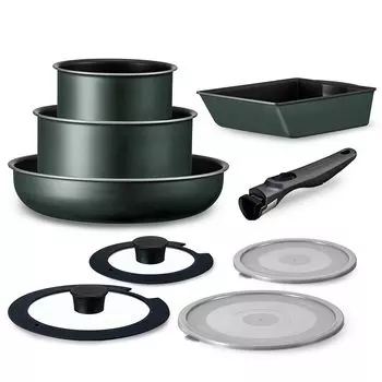 Набор для жарки IRIS OHYAMA со съемной ручкой, изготовленный из прочнейшего сковороды DIAMOND COAT со структурой, которая горит или для повышенной прочности может использоваться для духовки