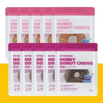 Набор для жевания пончиков Honey Donut M большой емкости (10 шт.) Долговечная закуска для собак, жевательная резинка для собак, ручная работа, качество «человек» chicken