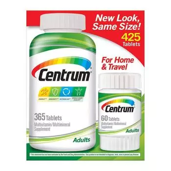 Набор: добавка для взрослых (365 таб + 60 таб), Adults Set, Centrum