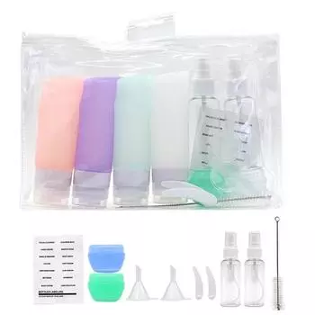 Набор дорожных бутылок 90 мл многоразовая бутылка мягкий пластиковый контейнер для лосьона шампуня тюбик пустая бутылка оптом