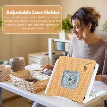 Набор досок для макраме 7x7 дюймов Доска для макраме из мягкой древесины и металлический регулируемый держатель с 50 штифтами T и 2 зажимами Двустороннее макраме