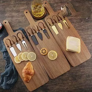 Набор досок для сыра из акации, нож для сыра, разделочная доска для сыра, разделочная доска для стейков, нож для сыра