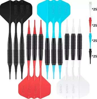 Набор дротиков CyeeLife с мягким наконечником 18 г, 12 шт., 100 дротиков для домашнего использования + наконечники, для начинающих