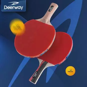 Набор двухсторонних антиклеевых ракеток для настольного тенниса: Включает прямую и горизонтальную ракетку с логотипом (2 ракетки)