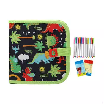 Набор двухсторонних стираемых книг для детей, доски для рисования и письма Dinosaur