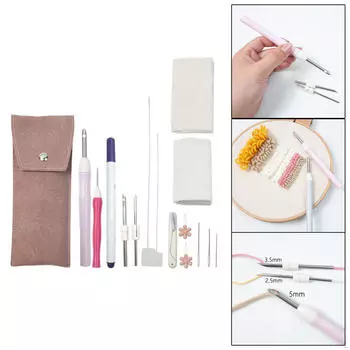 Набор дыроколов для вышивки ручной работы, инструмент для вязания крючком, простой в использовании, подарочный многофункциональный набор для рукоделия, 16 шт./набор для розовый
