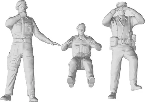 Набор фигурок экипажа британской машины Attack Hobby из смолы AHKRE72503 1/72 танк/бронетехника (3 куска)