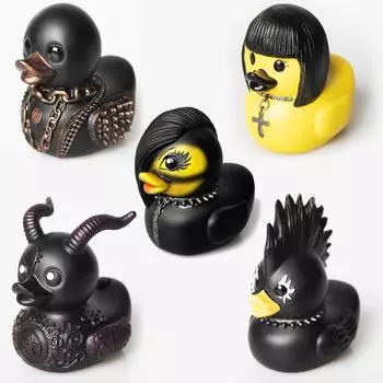 Набор фигурок уток из смолы Duckieville Punk Rock Rock
