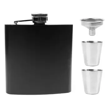 Набор фляг из нержавеющей стали NUZAMAS 304, персонализированная фляжка для виски, карманная фляжка на 6 унций, воронка, рюмка, отличный подарок, фляжка для виски, ликер