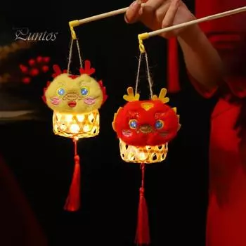Набор фонариков китайского дракона своими руками с ручкой и кисточкой, дизайн насыщенных цветов, весенний фестиваль, подвеска-фонарь ручной работы своими руками