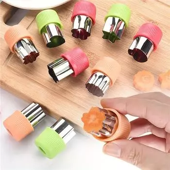 Набор форм для нарезки овощей из 3 предметов — форма для фруктовых штампов из нержавеющей стали с милыми мультяшными животными, звездами и сердечками — идеально подходит для мини-пирога Star