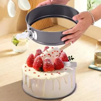 Набор форм для торта из 3 предметов со съемным дном, антипригарная сковорода для сыра, легко чистящаяся, устойчивая к ржавчине форма для выпечки пиццы A