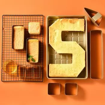 Набор форм для торта с цифрами и буквами из нержавеющей стали, буквенно-цифровой противень для торта, безопасный для холодильника, необходимые принадлежности для выпечки розового золота