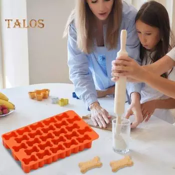 Набор формочек для печенья на кости, мини-форма для печенья в форме собачьей кости для теста, хлеба, легко чистится, любимый инструмент для выпечки детей, для праздничных вечеринок оранжевый