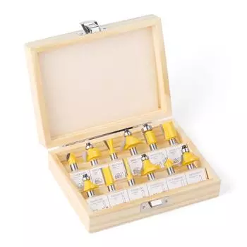 Набор фрез для деревообработки - 8 ручек, 12 предметов, желтый гравировальный станок 12-piece set 8 handles - bulk жёлтый