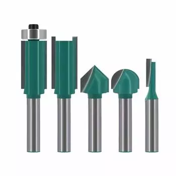 Набор фрез для деревообработки с подшипником 1/4 : Ножи для обрезки, гравировки, V-образные, прямые и с круглым дном Round bottom knife, 1/4 handle, 1/2 blade