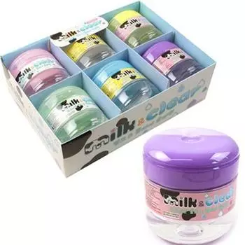 Набор Friends Milk & Clear Slime из 6 предметов, 1 комплект, розовый, желтый, фиолетовый, синий, белый, зеленый, корейские игрушки