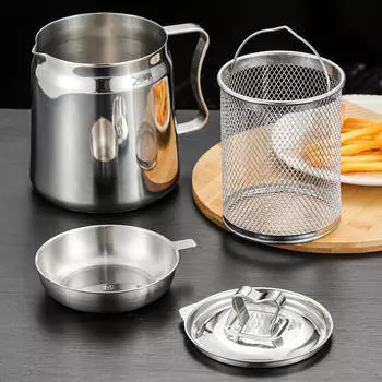 Набор фритюрниц, банка для смазки, подогреватель молока, горшок для хранения масла с беконом, фильтры из нержавеющей стали для 1.5L