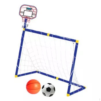 Набор функционального спортивного оборудования для тренировок по баскетболу и футболу белый