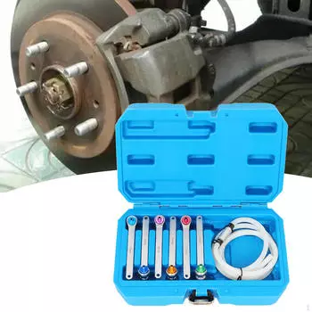Набор гаечных ключей для прокачки тормозов, 7 шт., прочный сливной шланг с принадлежностями для обратного клапана