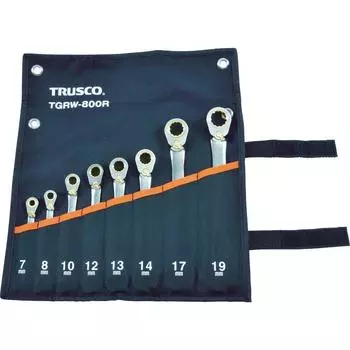 Набор гаечных ключей с храповым механизмом TRUSCO, 8 предметов (стандарт) TGRW-800R серебряный