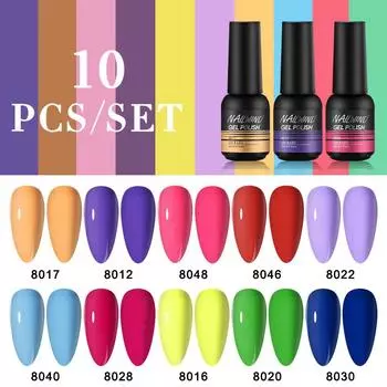 Набор гель-лаков Nailwind, 10 шт., 8 мл, замачиваемый УФ-гель-лак, набор долговечных лаков для ногтей для дизайна ногтей, отверждаемый сушкой в лампе для ногтей