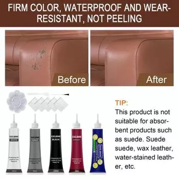 Набор гелей для ремонта искусственной кожи, хорошее соответствие цвета, простой в использовании цвет чёрный