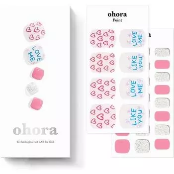 Набор гелевых полосок Ohora Pedi Nail P Sweetie Pie, розовый, серебристый, 1 комплект