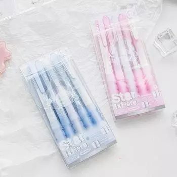 Набор гелевых ручек Star Is Here, 5 шт., градиентные цветные силиконовые мягкие шариковые ручки 0,5 мм, черные чернила для письма