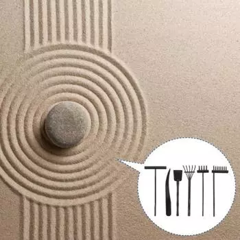 Набор граблей для рисования песком, 6 шт., изысканный мини-настольный набор инструментов для грабли для песка в стиле дзен, набор инструментов для домашнего использования