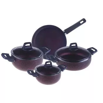 Набор гранитной посуды Sphere из 7 предметов - красный