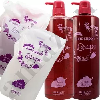 набор Grape Shampoo Conde Refill Sunny Place Hair Operation Nano Supplement Set 4 шт. 1000+800 и 1000+800