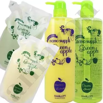 набор Green Apple шампунь Conde Refill Sunny Place Hair Operation Nano Supplement Set 4 шт 1000+800 и 1000+800