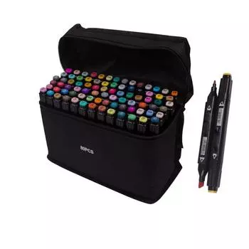 Набор художественных маркеров, 12/30/60/80 цветов, манга, эскиз, рисунок, маркер, ручка с двойным наконечником, ручка 12PCS чёрный