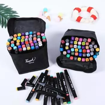 Набор художественных маркеров 24/30/36/48/60/80/168 шт., маркер на спиртовой основе, акварельная кисть, ручка для эскизов, маркер с двойным наконечником, художественная кисть для рисования, ручка 24 Colors