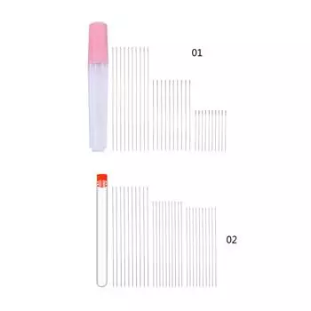 Набор игл для бисероплетения «сделай сам», из 30 игл с бутылочкой, длинные прямые иглы для бисероплетения, набор для изготовления ювелирных изделий, швейных проектов, ремесел 1