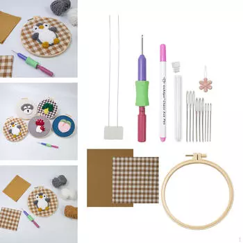 Набор игл для вышивки, прочный, ручной работы, для начинающих детей, занимающихся вязанием жёлтый