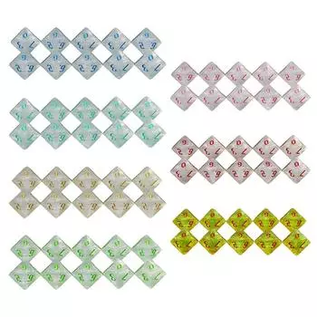 Набор игральных костей D10 10 шт для DND 10-гранные игральные кости многогранные игральные кости настольный многогранный набор для ролевой игры красный